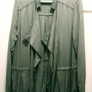 Tru Self Olive Green Jacket with Silver Studding